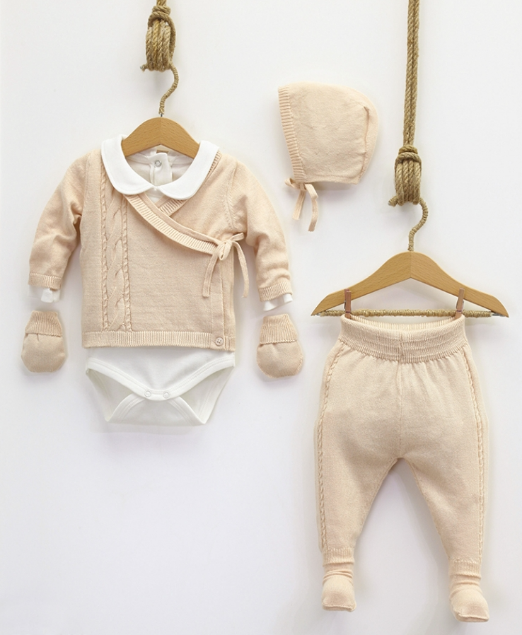 Nipperland | 4-Piece Knitted Set Cream | Children's Fair