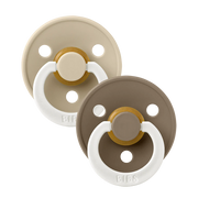 BIBS | Colour GLOW Pacifiers 2 Pack - Vanilla/Dark Oak