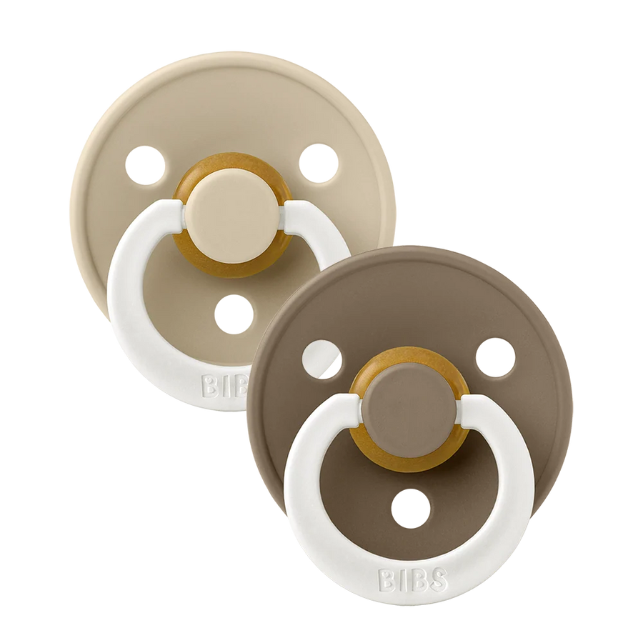 BIBS | Colour GLOW Pacifiers 2 Pack - Vanilla/Dark Oak
