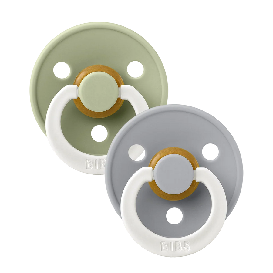 BIBS | Colour GLOW Pacifiers 2 Pack - Sage/Cloud