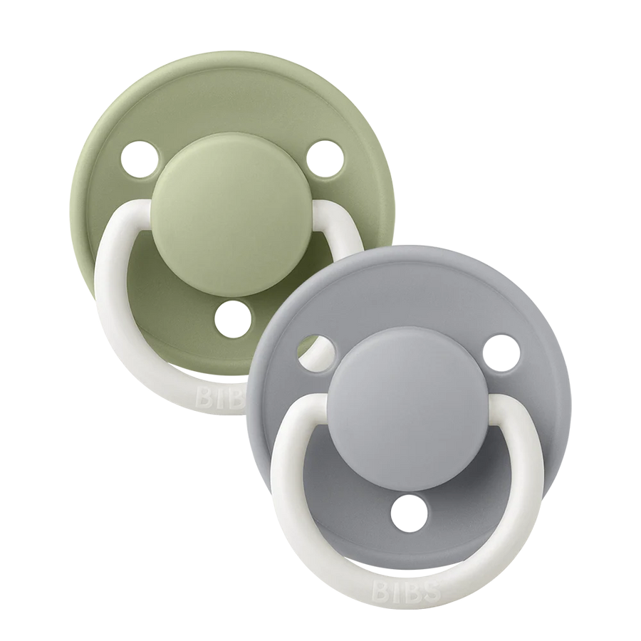 BIBS | De Lux GLOW Pacifiers 2 Pack - Sage/Cloud