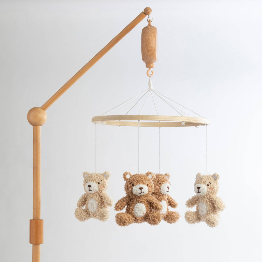 Living Textiles | Wooden Musical Nursery Mobile - Cuddly Bear