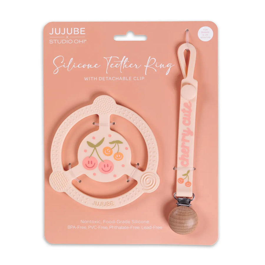 Jujube | Silicone Teether Ring with Detachable Clip