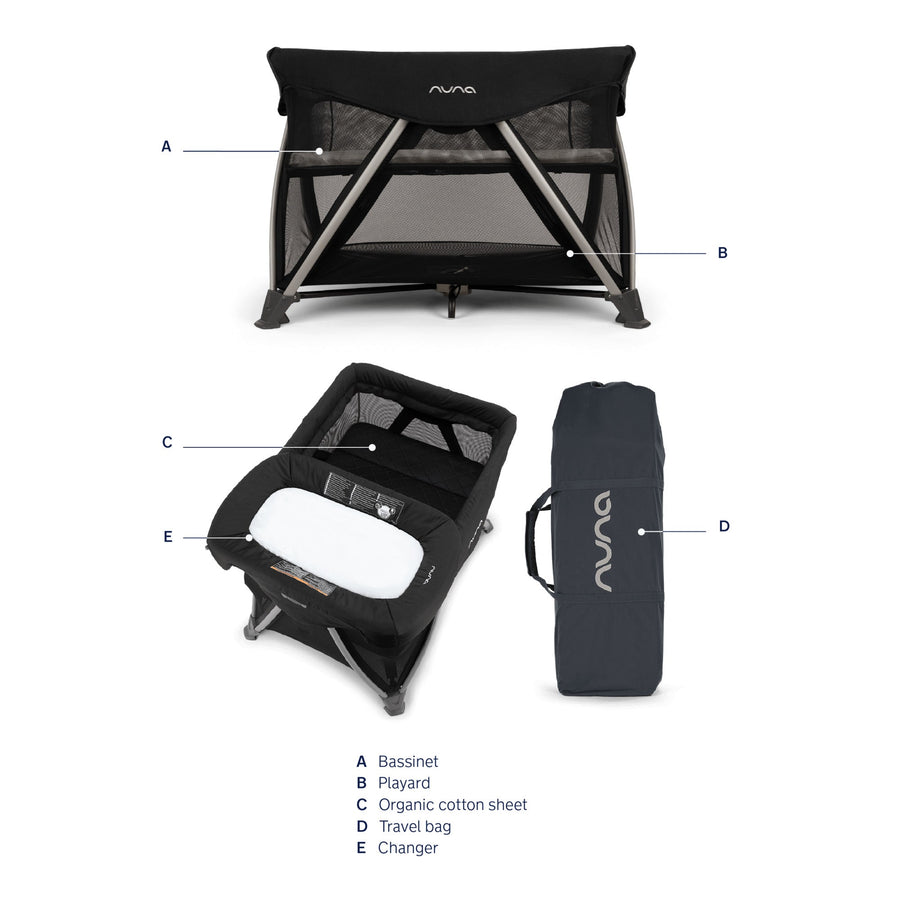 Nuna | SENA Aire Playard with Zip-Off Bassinet + Changer