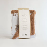 Living Textiles | Premium Cotton Baby Blanket w/ Plush Lining | Cuddly Bear
