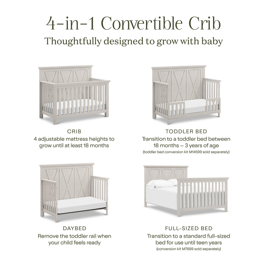 Monogram by Namesake Emory Farmhouse 4-in-1 Convertible Crib