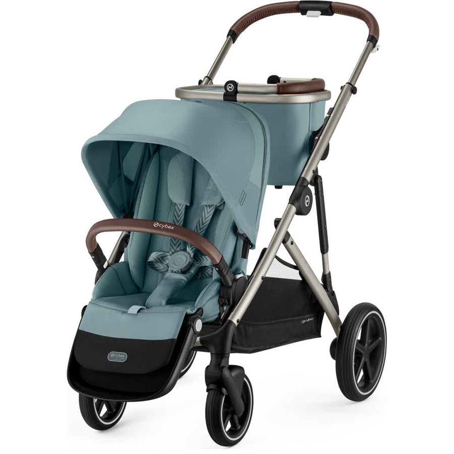 cybex double stroller gazelle Cybex Gazelle S Stroller Taupe Frame with Stormy Blue Seat