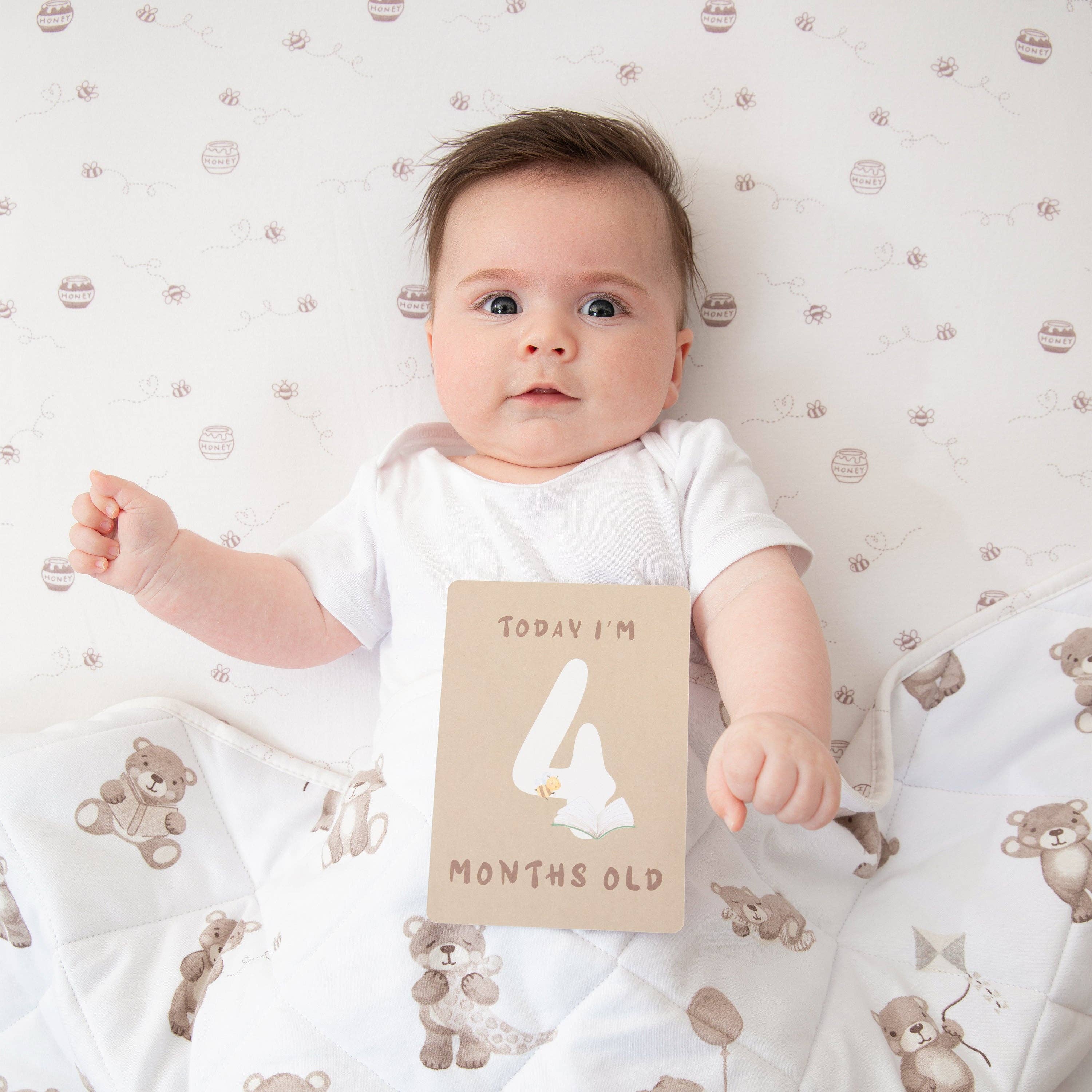 Living Textiles | 100% Premium Cotton Jersey Crib Sheet - Honey Pot