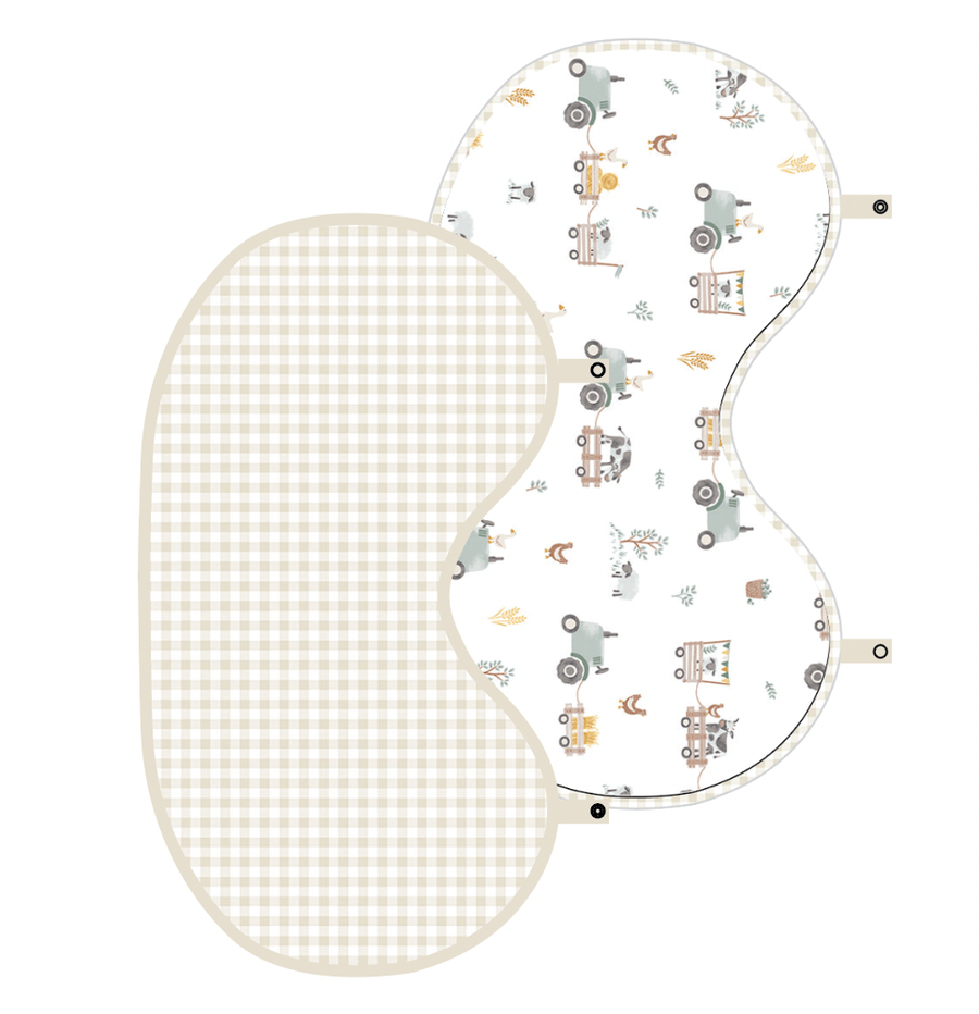Living Textiles | 2PK Baby Bib/Burp Cloth | Tractor Ride