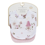 Living Textiles | 2pk Cotton Baby Bib Set | Mushroom House