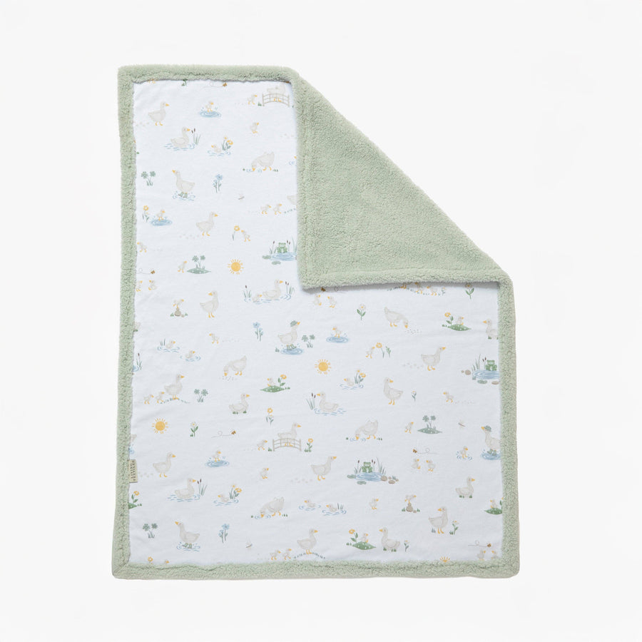 Living Textiles | Premium Cotton Baby Blanket w/ Plush Lining | Goosey Goosey