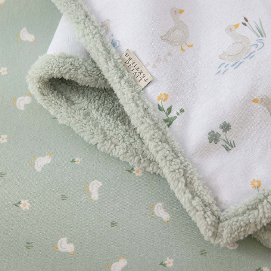 Living Textiles | Premium Cotton Baby Blanket w/ Plush Lining | Goosey Goosey