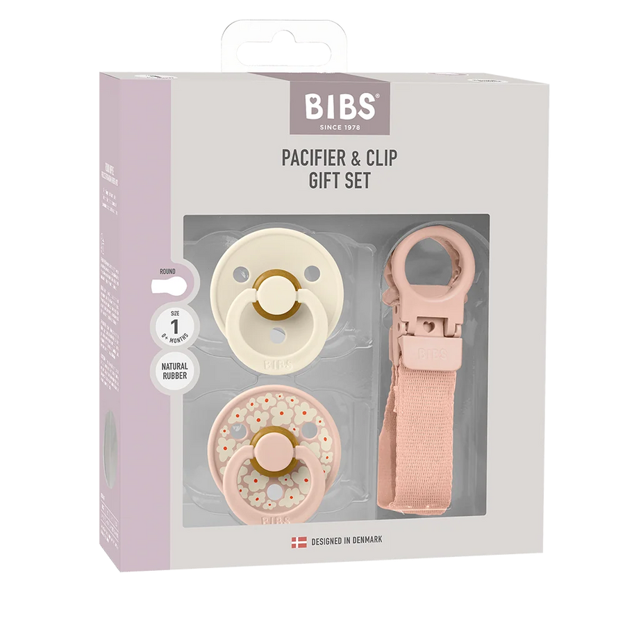 BIBS | Colour Pacifier & Loop Clip Gift Set