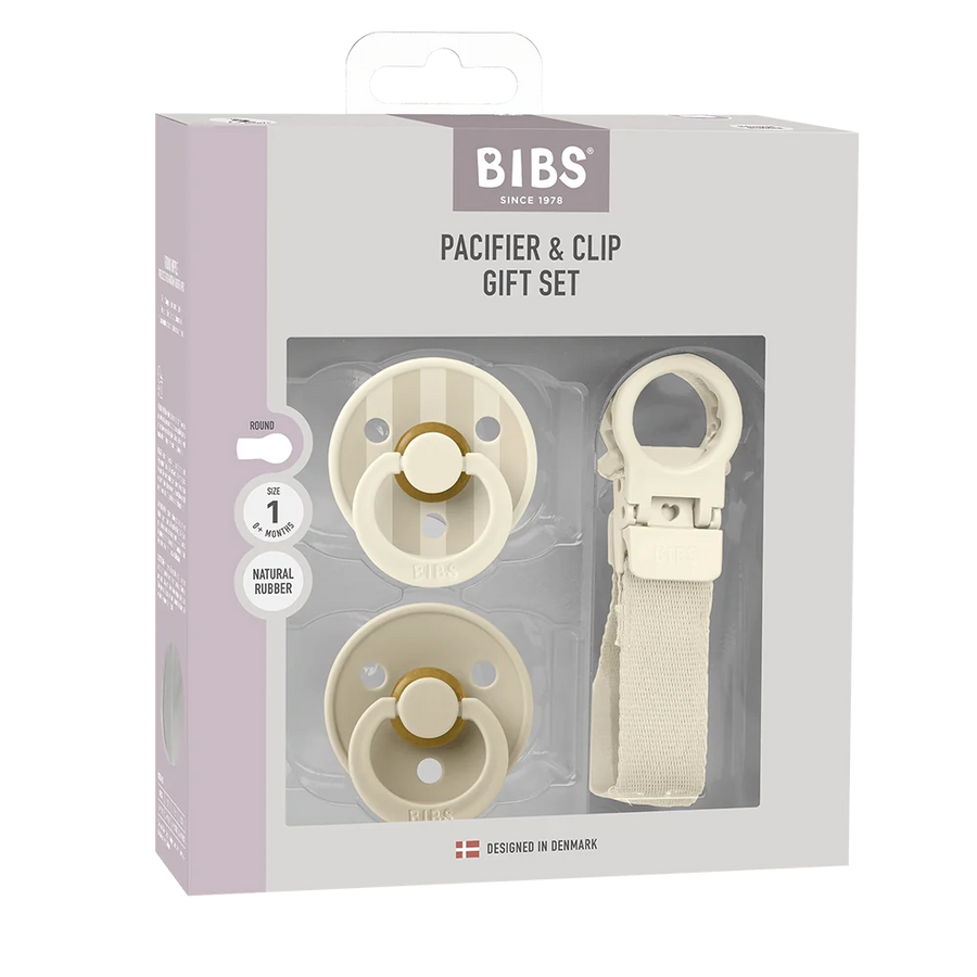 BIBS | Colour Pacifier & Loop Clip Gift Set