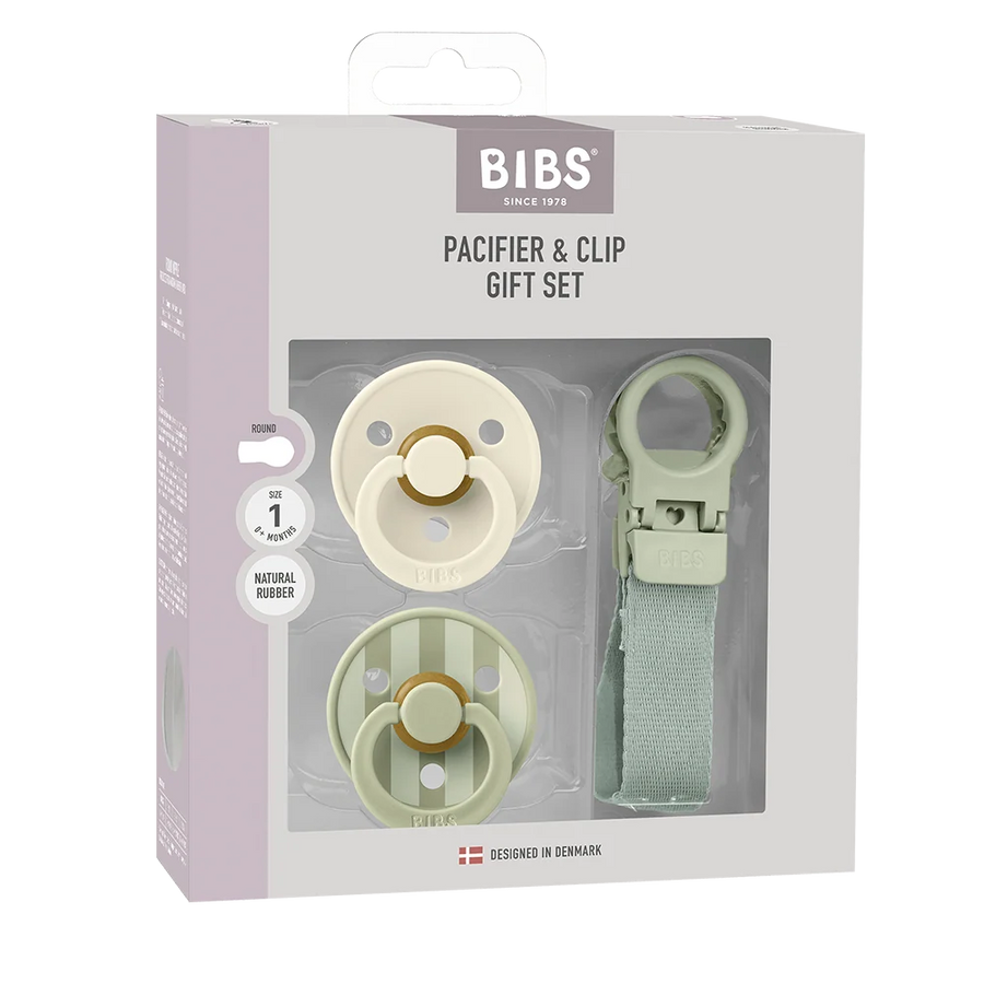BIBS | Colour Pacifier & Loop Clip Gift Set
