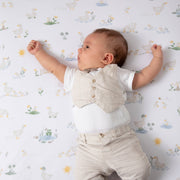 Living Textiles | 100% Premium Cotton Jersey Crib Sheet - Goosey Goosey