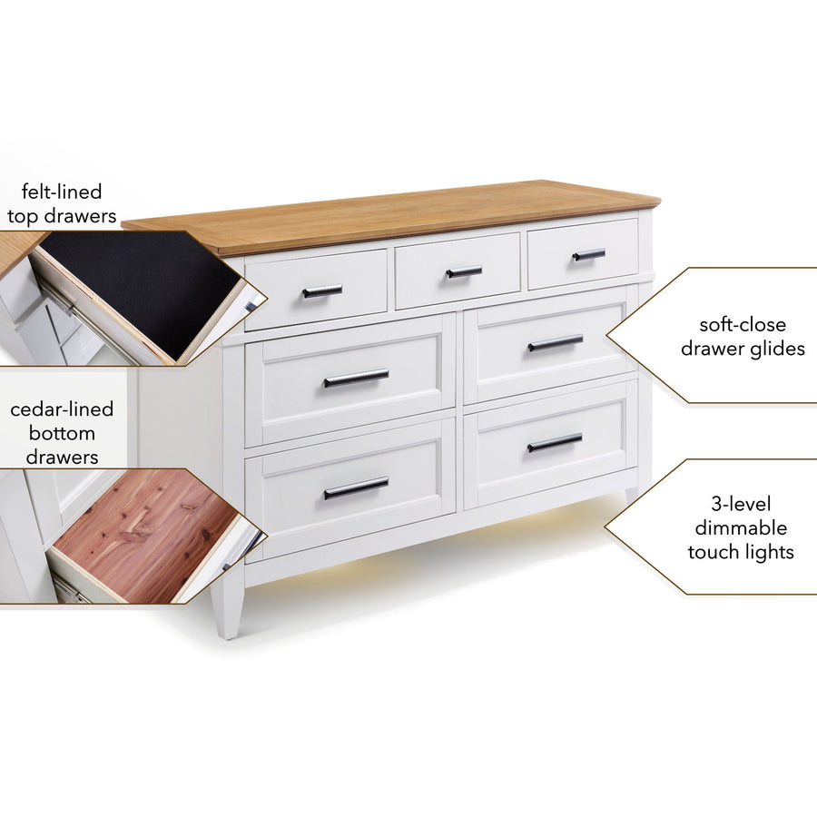 Parker House Artisan 7-Drawer Dresser with Lights
