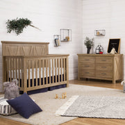 Monogram | Emory Farmhouse | 4-in-1 Convertible Crib & 6-Drawer Dresser