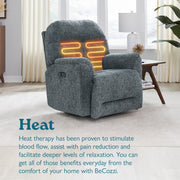 Best Chairs | Maverly Power Cozzia Swivel Glider/Recliner w/ Heat & Massage