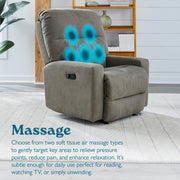 Best Chairs | Maverly Power Cozzia Swivel Glider/Recliner w/ Heat & Massage