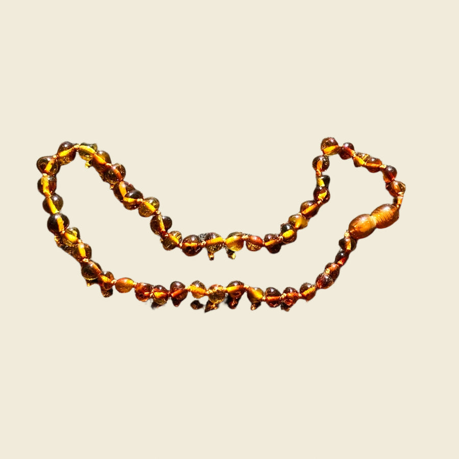 Momma Goose | Teething Necklace | Baroque Cognac