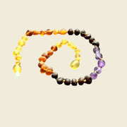 Momma Goose | Teething Necklace | Raw Rainbow with Amethyst