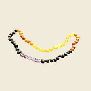 Momma Goose | Teething Necklace | Raw Rainbow with Amethyst