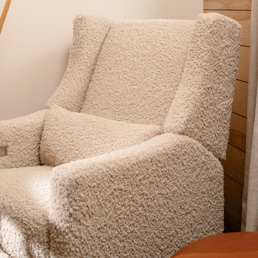 Babyletto | Kiwi Swivel Glider/Electric Recliner | Almond Teddy Bear Loop