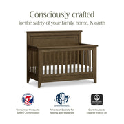 Monogram by Namesake Barrow Rustic 4-in-1  Convertible Flat Top Crib