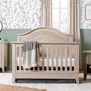 Monogram | Beckett | Rustic 4-in-1 Convertible Curve Top Crib & 6-Drawer Double Dresser