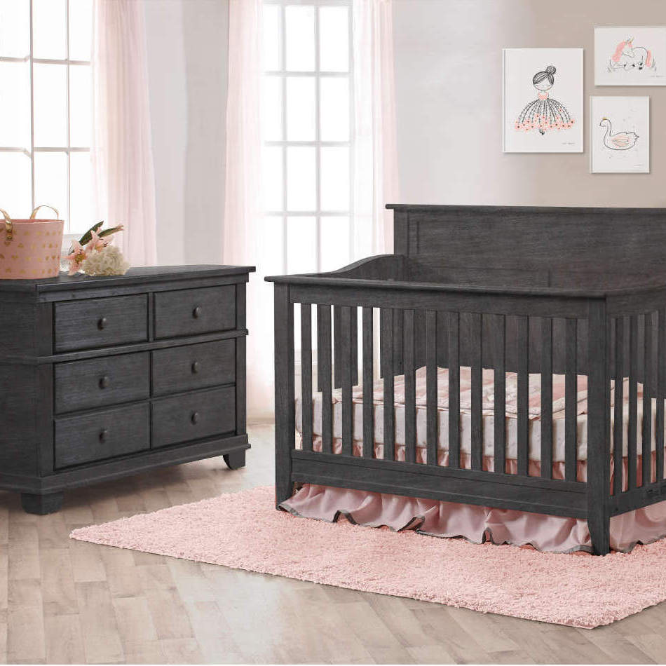 Pali | Potenza Flat Top Crib + Double Dresser Set
