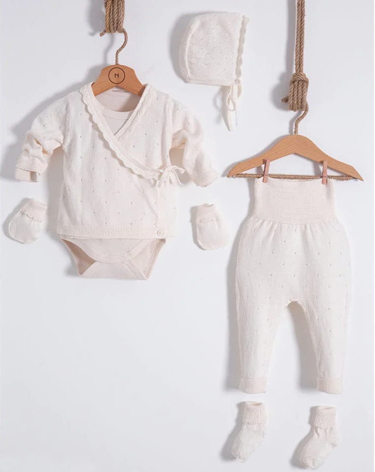 Nipperland | 6-Piece Knitted Newborn Set | Cream