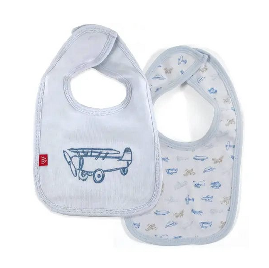 Magnetic Me | Airplanes Stay Dry Reversible Bib