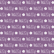 Sugar + Maple Plush Minky Fleece Personalized Blanket | Flower Icon Repeating Name