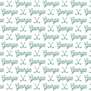 Sugar + Maple Plush Minky Fleece Personalized Blanket | Golf Icon Repeating Name