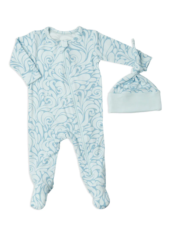 Everly Grey | Zipper Footie 2-Piece | Waves