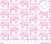 Sugar + Maple | Personalized Blanket | Pink Elephant