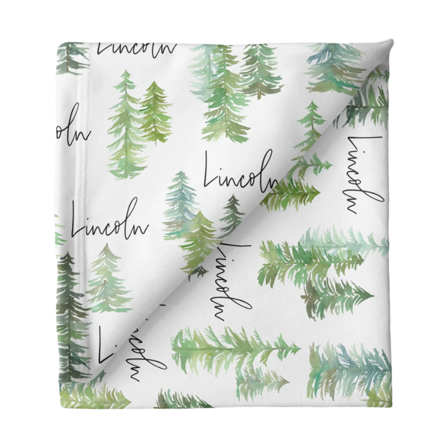 Sugar + Maple | Personalized Blanket | Pine Tree