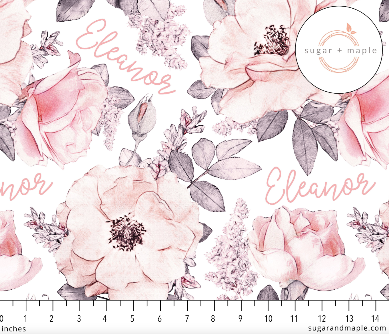 Sugar + Maple | Personalized Blanket | Wallpaper Floral