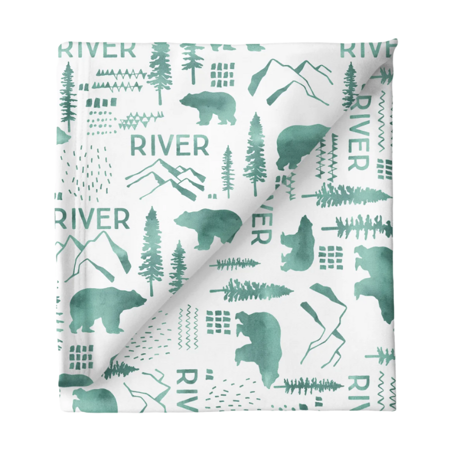 Sugar + Maple | Personalized Blanket | Green Woodland