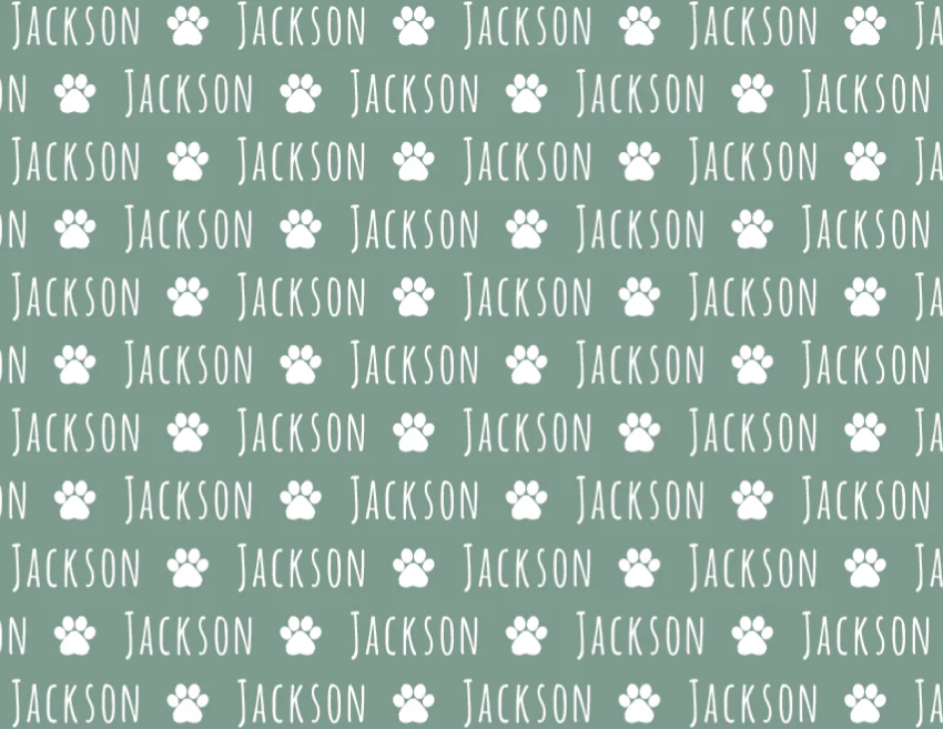 Sugar + Maple | Plush Minky Fleece Personalized Blanket | Paw Icon Repeating Name