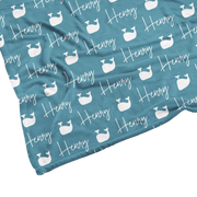 Sugar + Maple | Plush Minky Fleece Personalized Blanket | Whale Icon Repeating Name