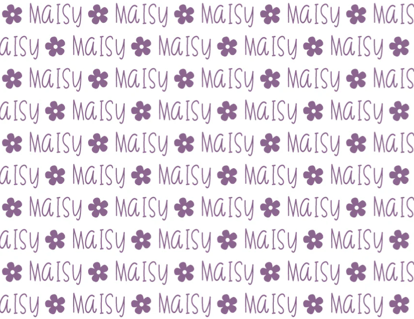 Sugar + Maple | Plush Minky Fleece Personalized Blanket | Flower Icon Repeating Name