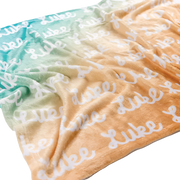 Sugar + Maple | Plush Minky Fleece Personalized Blanket | Neutral Ombre