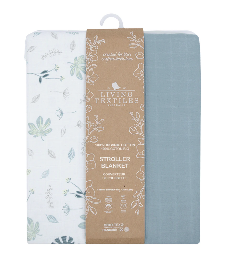Living Textiles | Organic Muslin Blanket | Banana Leaf