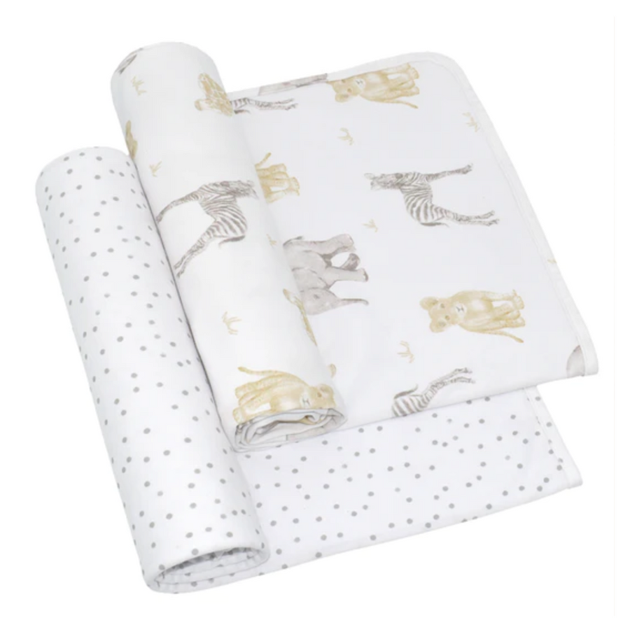 Living Textiles | 2PK Jersey Swaddle | Savanna Babies