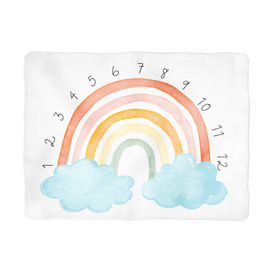 Sugar + Maple | Colorful Rainbow Arch Milestone Blanket