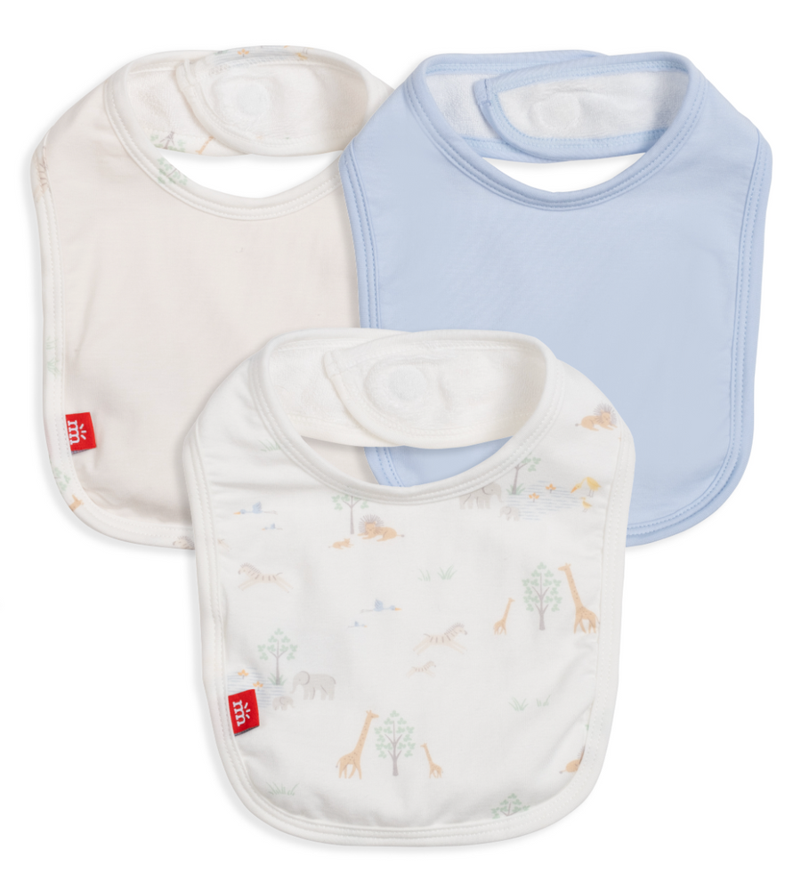 Magnetic Me | White Serene Safari Bib 3-Pack