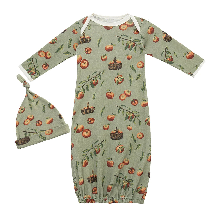 Milkbarn | Newborn Apple Orchard Gown & Hat Set
