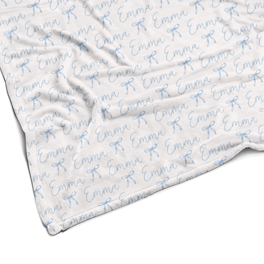 Sugar + Maple Plush Minky Fleece Personalized Blanket | Ballerina Bows